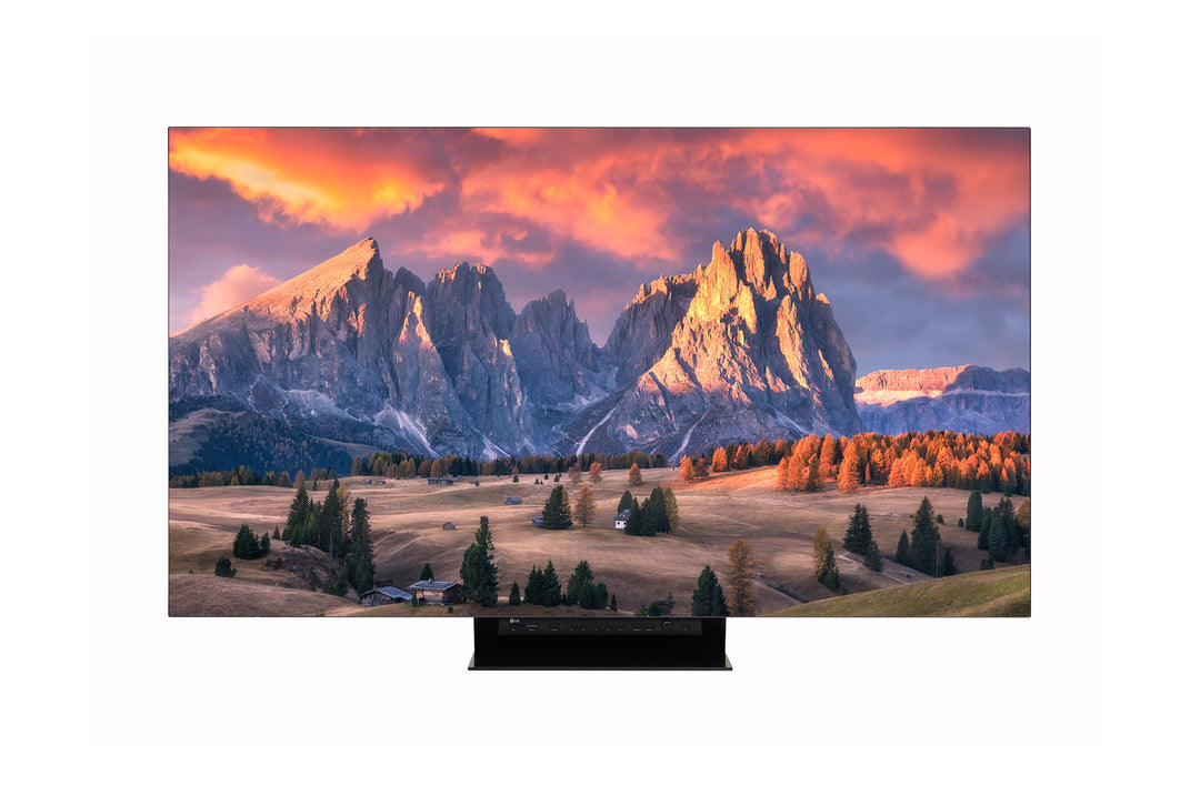 LG 65EP5G-B 65" UltraFine Display OLED Pro Front View Display On with Content