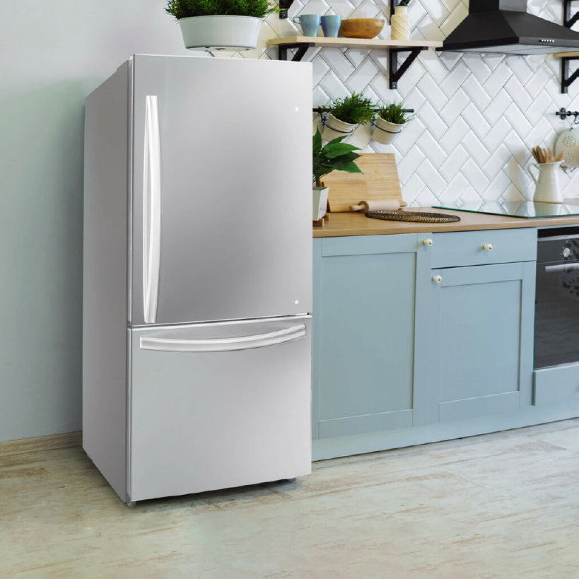 Danby DBM187E1SSDB Designer 18.7 cu. ft. Apartment Fridge Bottom Mount in Stainless Steel with 1-Year Warranty