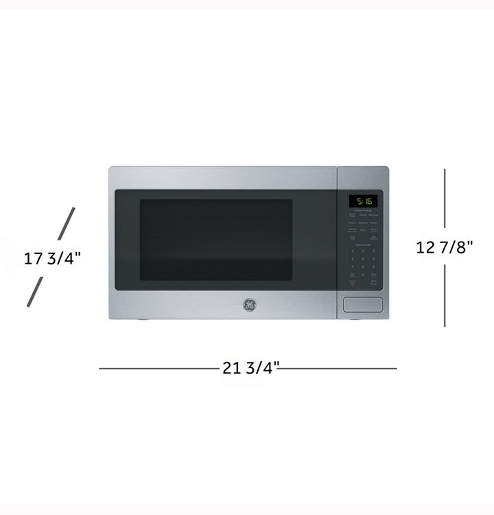 GE GCST16S1WSS 1.6 Cu. Ft. Capacity Countertop Microwave Oven in Stainless Steel with 1-Year Warranty