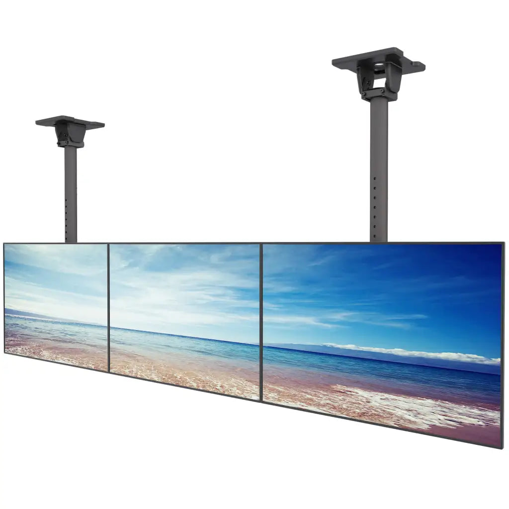 Kanto MBC311T Menu Board Ceiling Mount System for 3 Screens (Portrait or Landscape), up to 600x 400 VESA, 66lbs