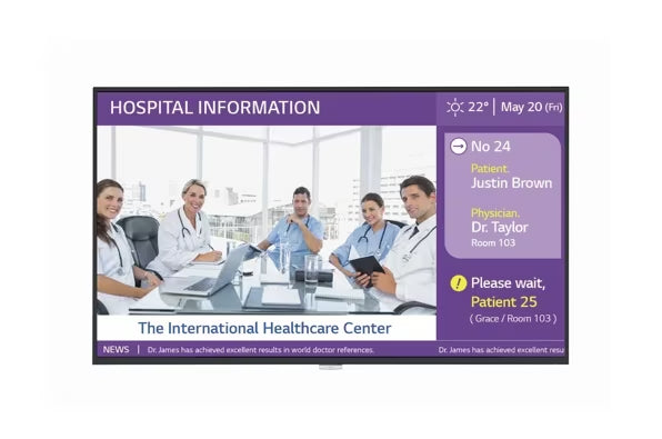 LG 43ML5K-B 43" ML5K Series UHD Healthcare Digital Signage and Patient Room Engagement Boards for Hospitals