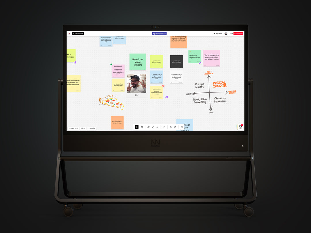 NodesNow 86" interactive 4k Precise Touch whiteboard with built in camera, mic and speaker