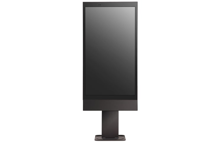 LG 75XE3C-B 75" Enclosure Outdoor Signage Front View with Stand
