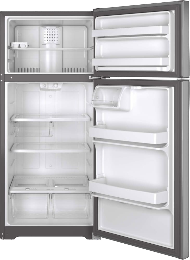 GE Appliances GTE17GSNRS Top-Freezer Refrigerator, 16.6 Cu. Ft. with 1-Year Warranty