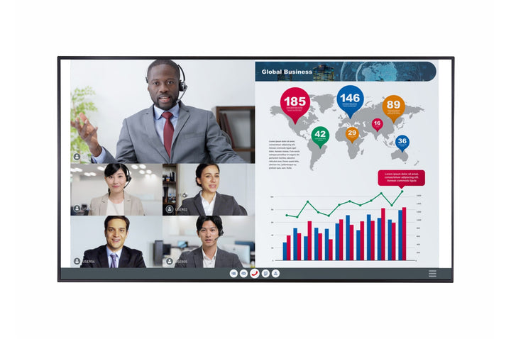 LG 86UH5F-H 86" Slim UHD IPS 4K Digital Signage Front View Screen on Content