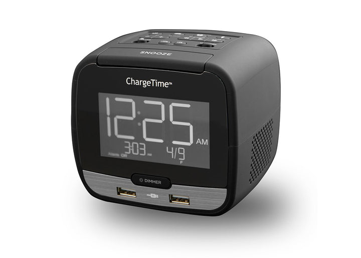 Teleadapt TA-7850-A00 ChargeTime Plus Bluetooth Alarm Clock with 2 USB 1-Year Warranty