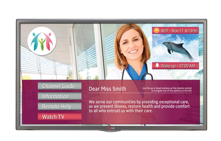 LG 28LX570M 28" LED-Backlit HDTV for Hospitals with Pillow Speaker Compatibility and 2 Year Warranty.