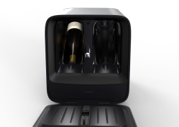 Plum In Room Wine Dispenser Image - Black with 2 Bottles