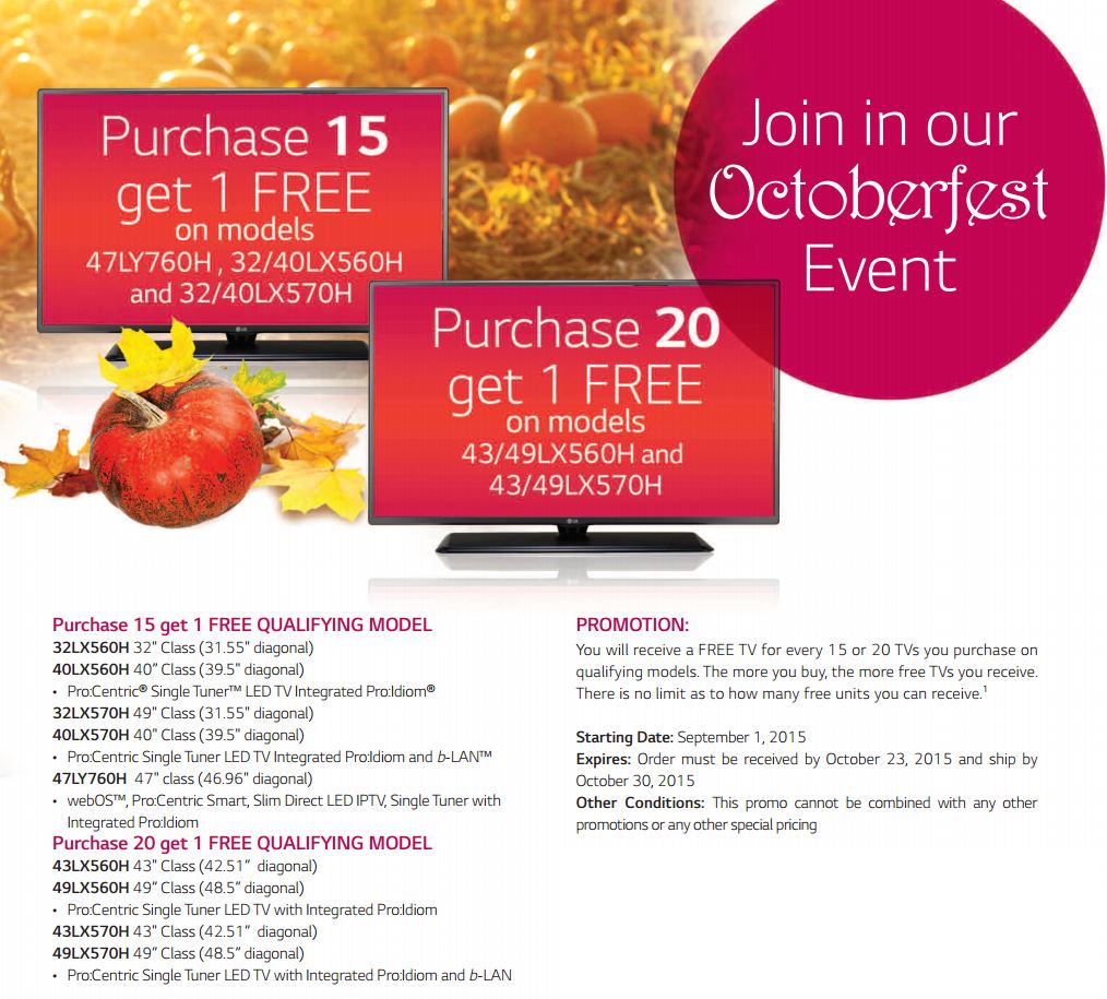 LG Hotel TV Octoberfest Promotion