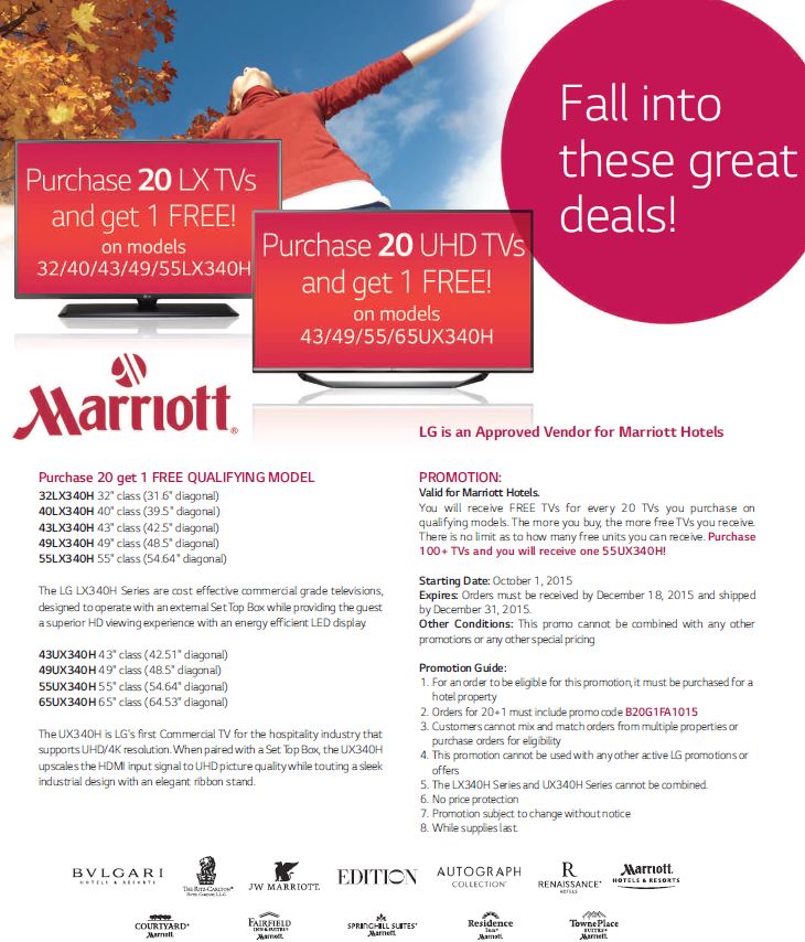LG Hotel TV Promotion for Marriott Hotels