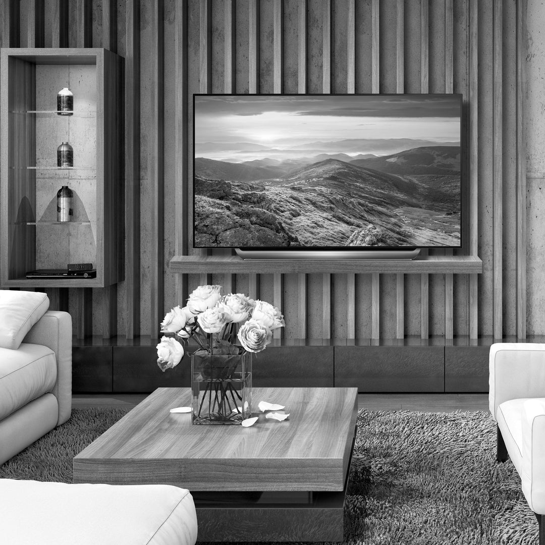 LG b-LAN TV high end hotel room with paneling