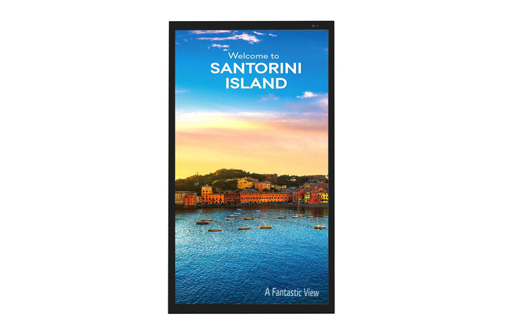 LG 49XE4F-M 49" High Brightness Outdoor Display Front Vertical View Display On with Content