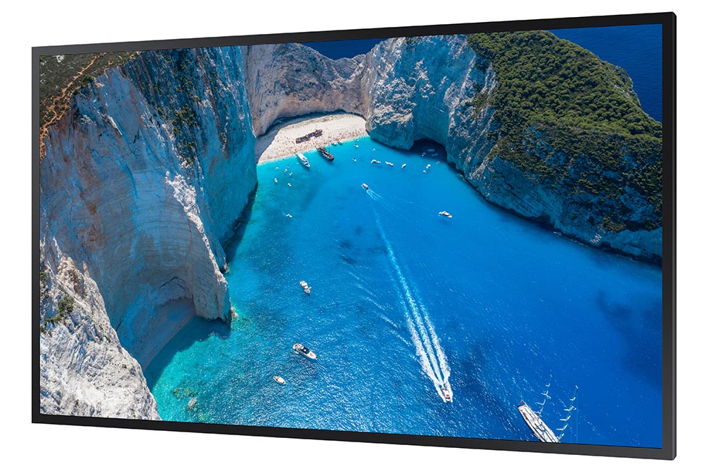 Samsung OM75A 75" Outdoor Display Tilt Left View Landscape