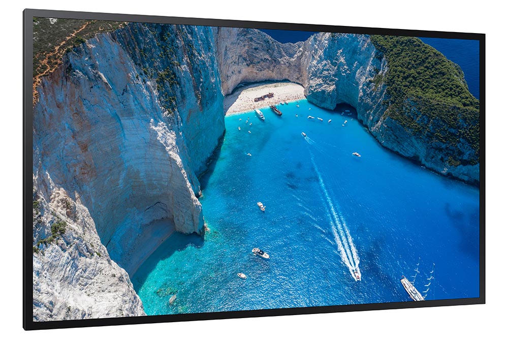 Samsung OM75A 75" Outdoor Display Tilt Right View Landscape