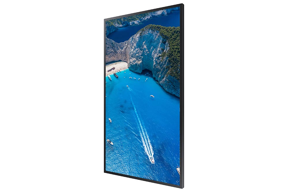 Samsung OM75A 75" Outdoor Display Tilted Left View Portrait