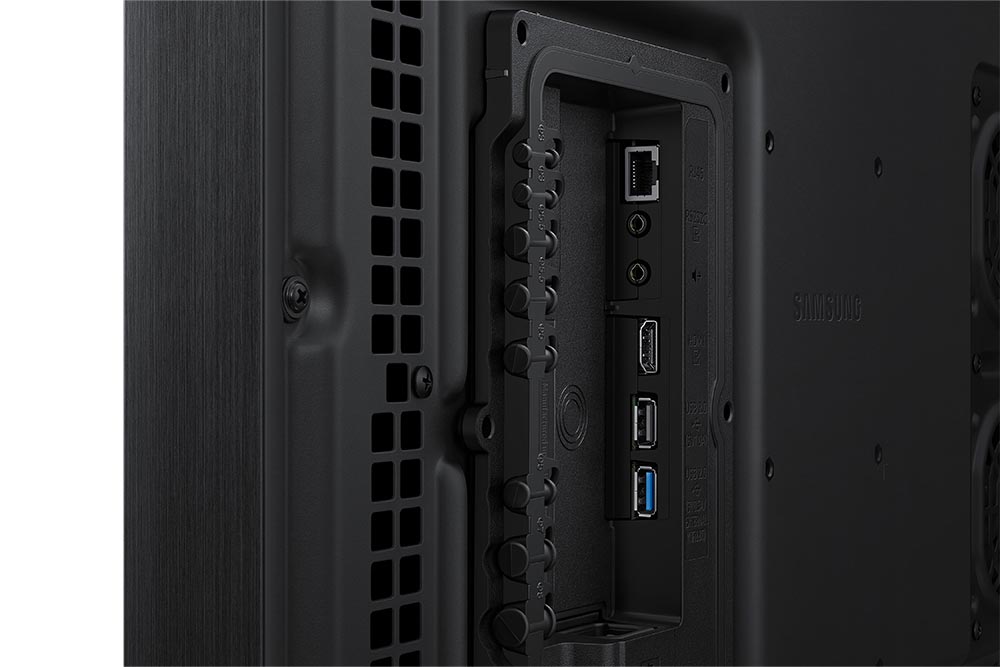 Samsung OH24B 24" Outdoor Display Connectivity Ports Close Up