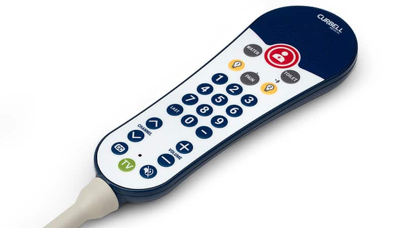 Curbell Gen4+ Pillow Speaker Remote with nurse call integration smart TV control and extensive room controls