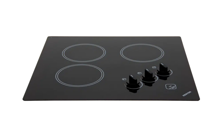 Kenyon B41608 Caribbean 3 Burner 120v Electric Cooktop in Black Glass and Knob controls