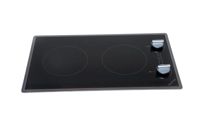 Kenyon B41710 Cortez 2 Burner Radiant 2 Burner Cooktop in Black Glass and Knob controls