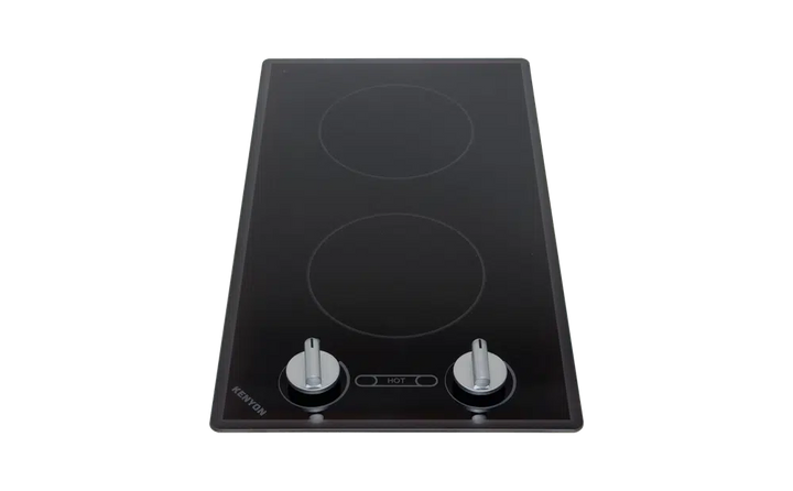 Kenyon B41710 Cortez 2 Burner Radiant 2 Burner Cooktop in Black Glass and Knob controls