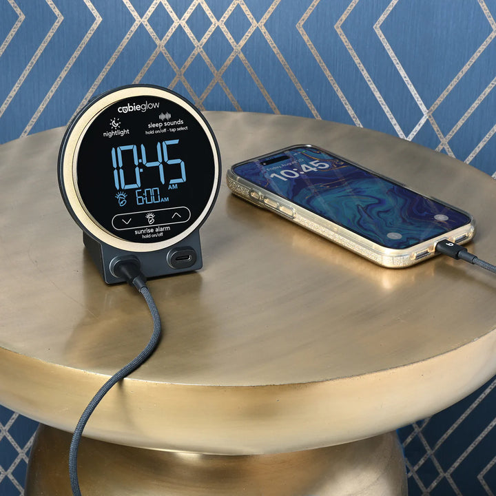 Brandstand CubieGlow Sunrise Alarm Clock with 2 USB-C Charging Ports and Nightlight