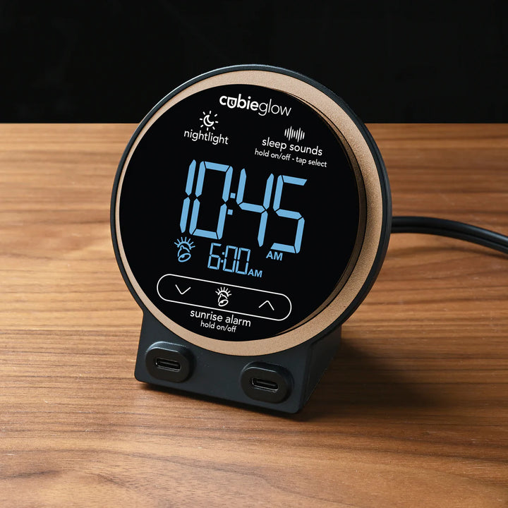 Brandstand CubieGlow Sunrise Alarm Clock with 2 USB-C Charging Ports and Nightlight