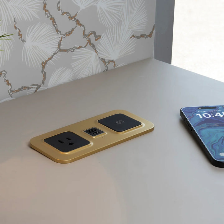 Brandstand BPEMD2P CubieMod Pro Recessed Flush Mount Wireless Charging Power Strip with Outlets and USB Ports 1-Year Warranty