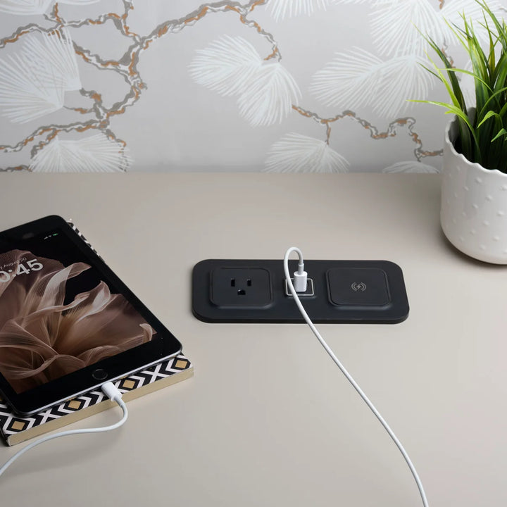 Brandstand BPEMD2P CubieMod Pro Recessed Flush Mount Wireless Charging Power Strip with Outlets and USB Ports 1-Year Warranty