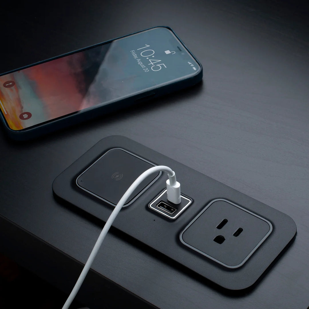 Brandstand BPEMD2P CubieMod Pro Recessed Flush Mount Wireless Charging Power Strip with Outlets and USB Ports 1-Year Warranty