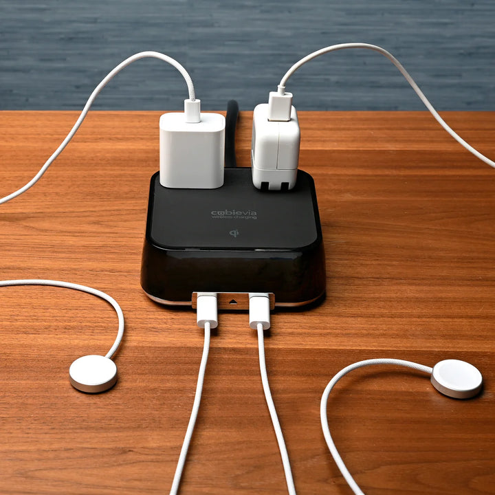 Brandstand BPEVA CubieVia Power Hub with 2 USB, Tabletop Wireless Charging, 1-Year Warranty