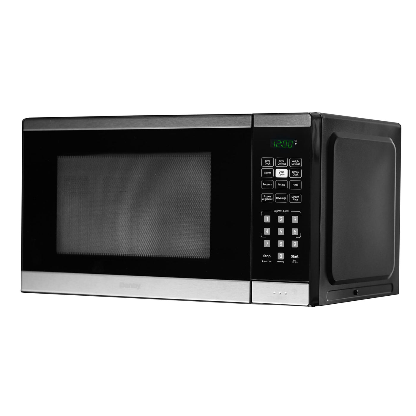 Danby DBMW1126BBS Countertop Microwave, 1.1 Cu. Ft., 900W, with 6 auto cook options and 1-Year Warranty in stainless steel