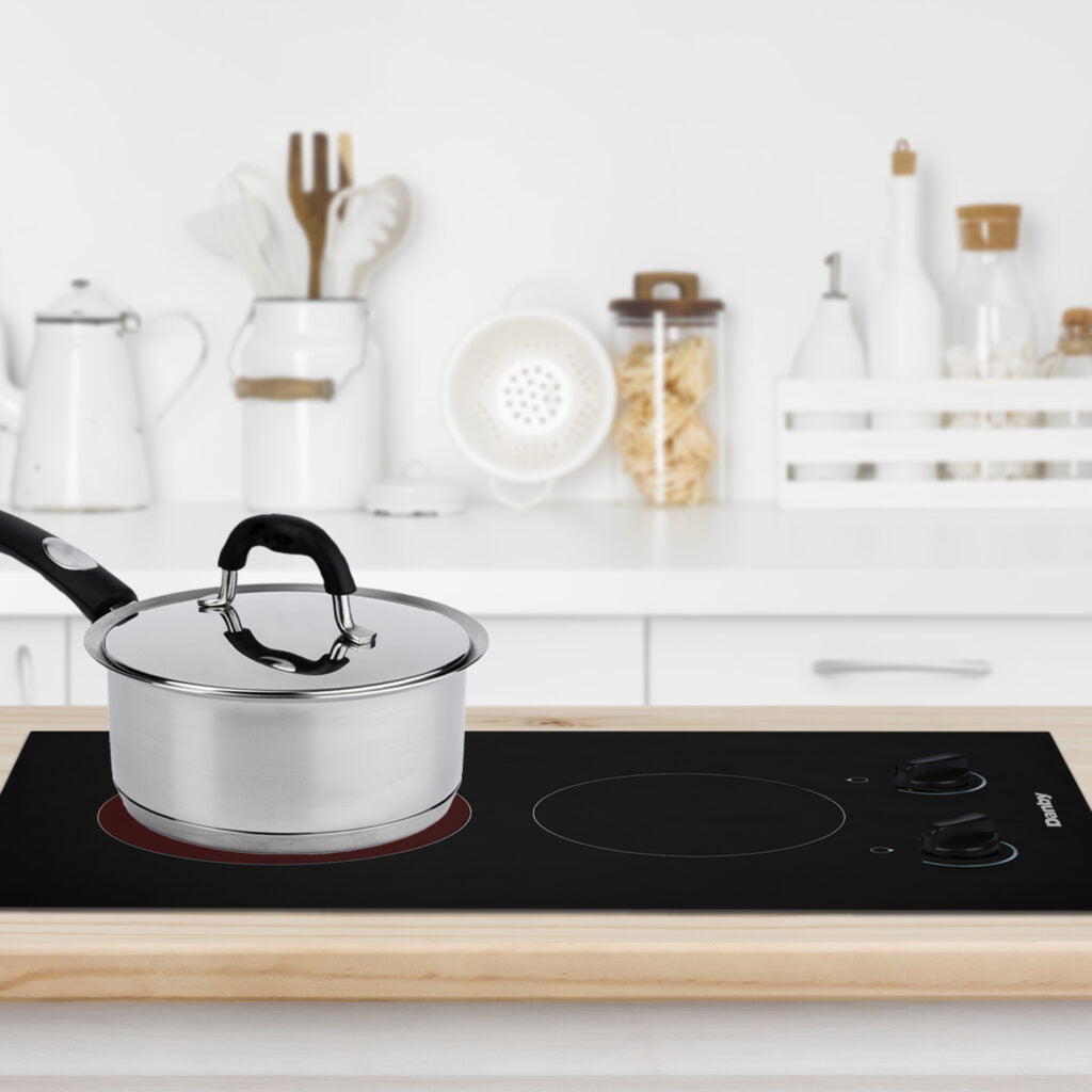Danby DRC14A1BD 14″ Built-In Radiant 2 Burner Cooktop in Black for small spaces with 3 year warranty