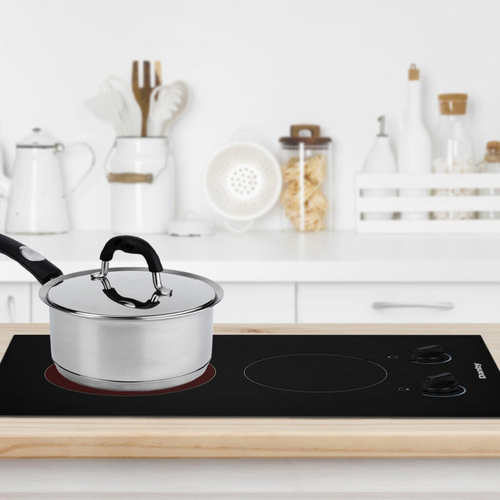 Danby DRC14A1BD 14″ Built-In Radiant 2 Burner Cooktop in Black for small spaces with 3 year warranty