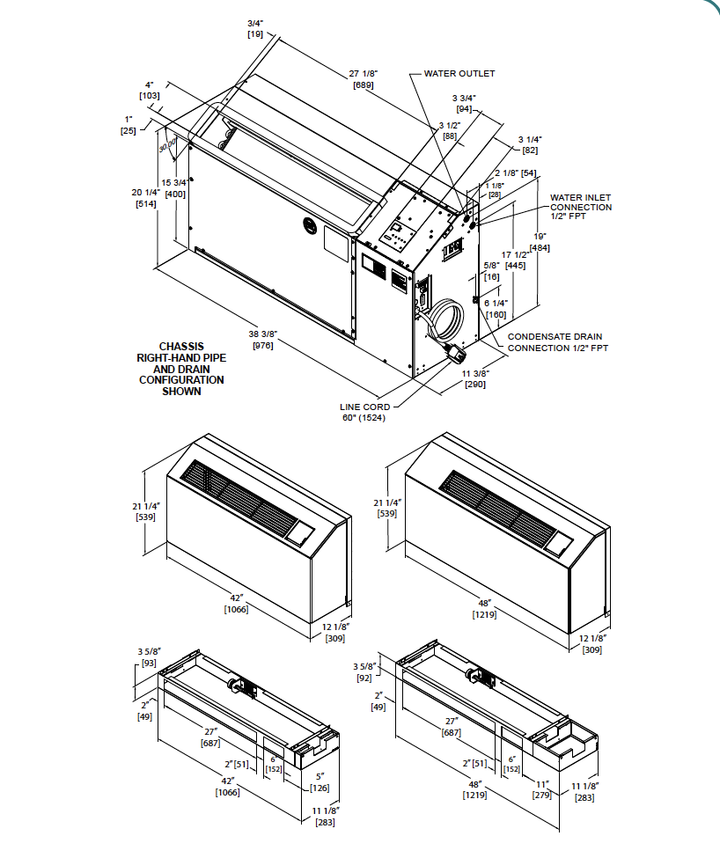 Islandaire EZAV Series PTAC water source heat pumps with cooling and wired/wireless thermostats