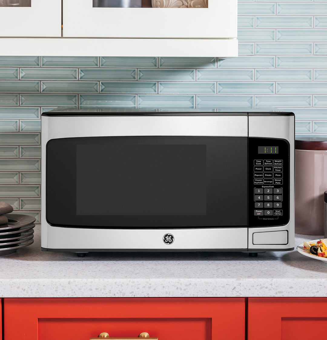 GE GCST11N1WSS 1.1 Cu. Ft. Capacity Countertop Microwave Oven in Stainless Steel with 1-Year Warranty in Stainless Steel