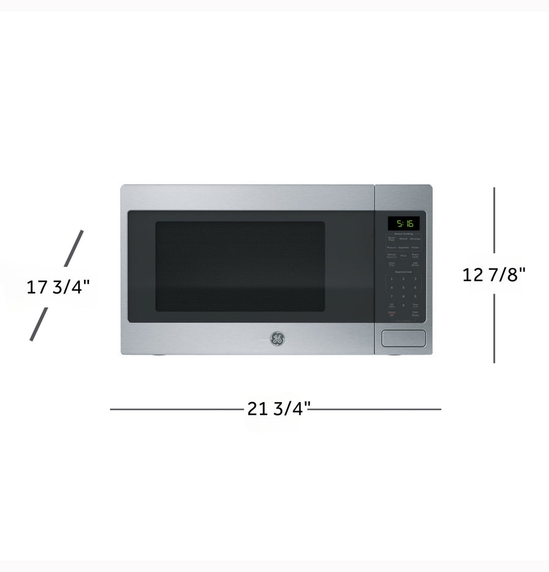 GE GCST16S1WSS 1.6 Cu. Ft. Capacity Countertop Microwave Oven in Stainless Steel with 1-Year Warranty