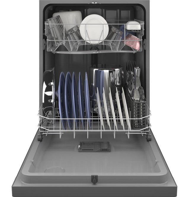 GE GDF535PSRSS 24" Stainless Dishwasher with Front Controls, Steam and Sanitize and Dry Boost