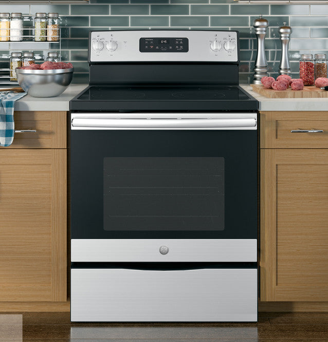 GE Appliances JB645RKSS - 30" Free-Standing 5.3 CU. FT Glass Ceramic Top Electric Range