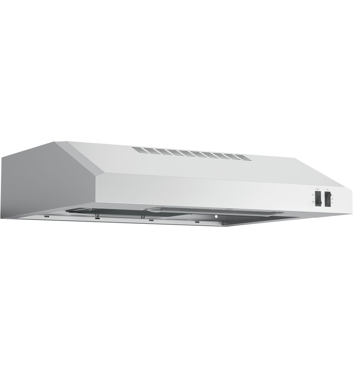 GE 24-Inch JVX3240SJSS convertible under-cabinet range hood with cooktop lighting, stainless steel with 1-year warranty