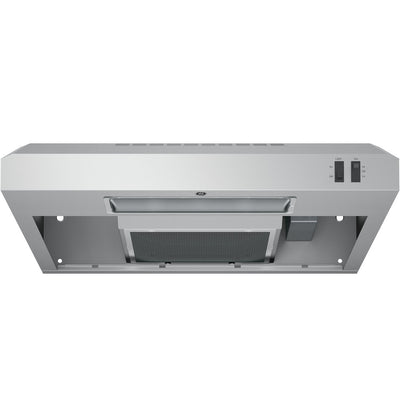 GE 24-Inch JVX3240SJSS convertible under-cabinet range hood with cooktop lighting, stainless steel with 1-year warranty