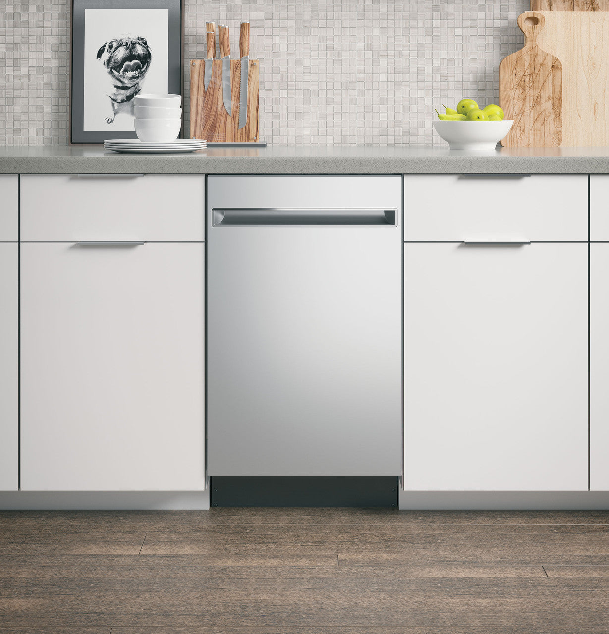 GE Appliances PDT145SGL/SSL 18" Built-In Dishwasher With 4 Wash Levels and Food disposer