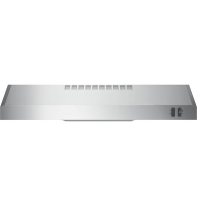 GE 30-Inch JVX3300SJSS convertible under-cabinet range hood with cooktop lighting, front control, stainless steel with 1-year warranty