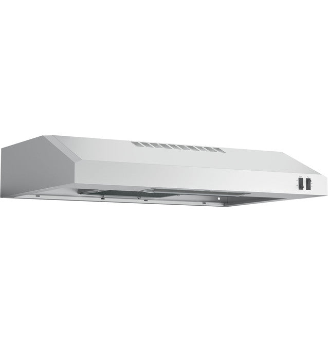 GE 30-Inch JVX3300SJSS convertible under-cabinet range hood with cooktop lighting, front control, stainless steel with 1-year warranty