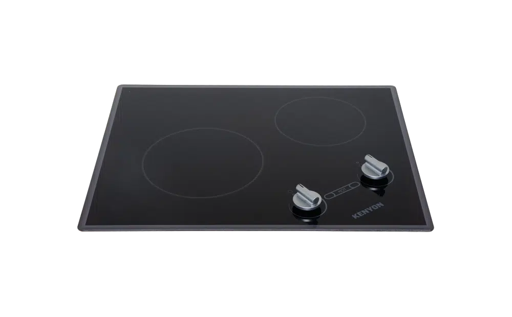 Kenyon B41706 Cooktop Glacier 2 Burner XL Cooktop Black Ceramic Glass 120V Compact 3 Year Warranty