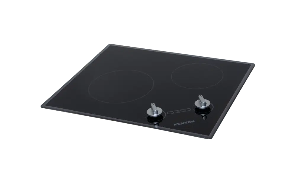 Kenyon B41706 Cooktop Glacier 2 Burner XL Cooktop Black Ceramic Glass 120V Compact 3 Year Warranty