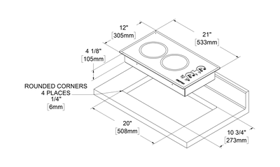 Kenyon Lite-Touch Q Cortez 2 Burner Compact Cooktop with safety features and 3 Year Warranty