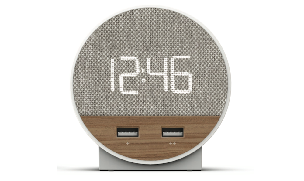 Nonstop NSO-WFL Station O Alarm Clock with 2 USB, Walnut Weave, 1-Year Warranty