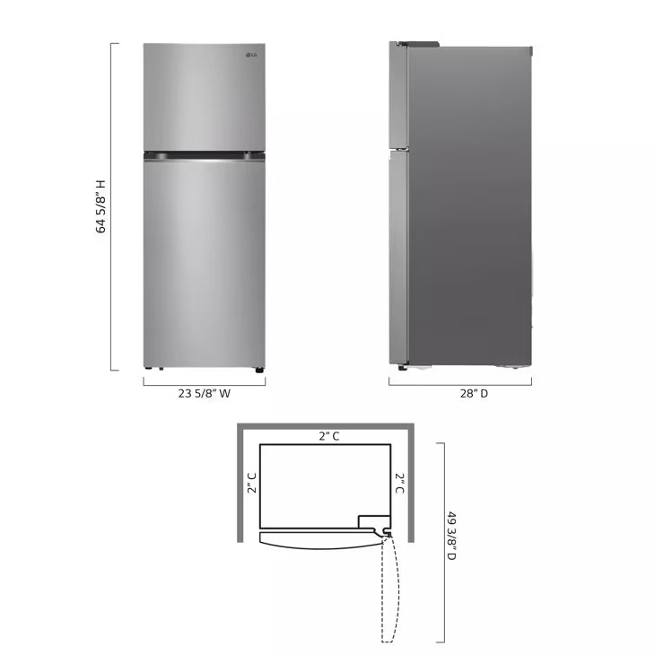 LG LT11C2000V 11 cu. Top Mount Counter Depth Refrigerator in Stainless Steel