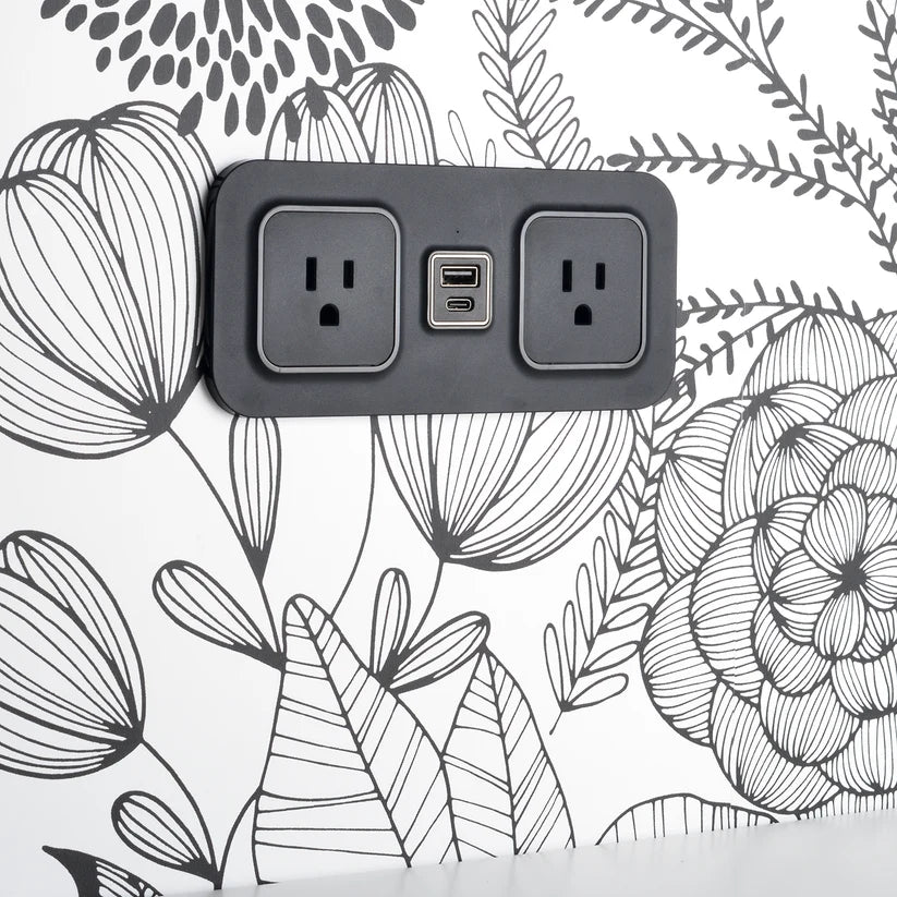 Brandstand BPEMD2 CubieMod Recessed Flush Mount Power Strip with Outlets and USB Ports 1-Year Warranty