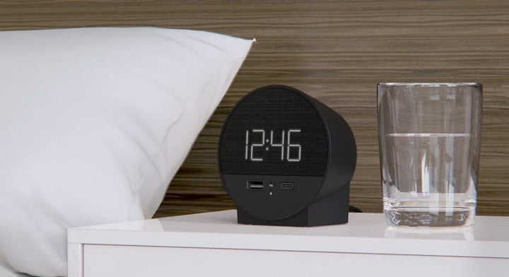 Nonstop NSO-WFL Station O Alarm Clock with 2 USB, Charcoal Weave, 1-Year Warranty